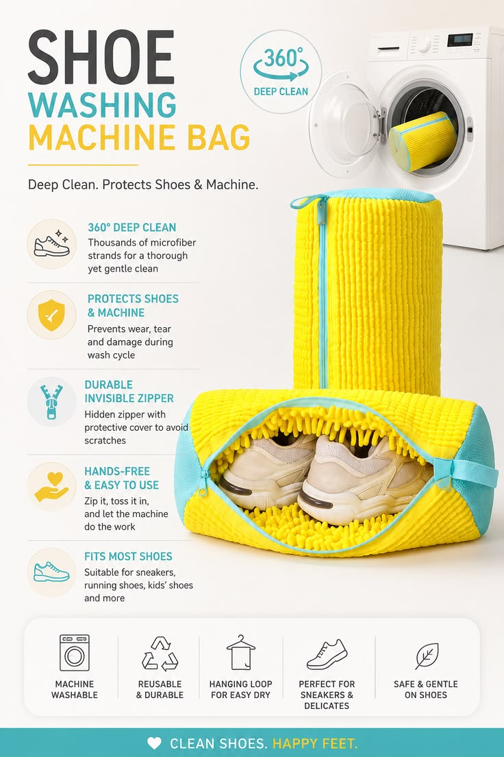 👟 Premium Shoe Washing Bag (2-Pack) – Protect Your Shoes in Every Wash